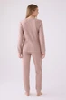 Женский пижамный комплект Pierre Cardin с длинными рукавами и круглым вырезом светло-коричневый (PC-750681369) - изображение 5