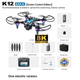 Квадрокоптер дрон K12 MAX з камерою FPV WiFi складний до 100 м до 15 хв пульт керування дрон для початківців утримання висоти Headless 360° фліпи LED - зображення 3