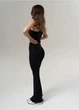 Базовые женские лосины клеш от колена с Push Up эффектом повседневные однотонные для тренировок L Черный (17023056) - изображение 2