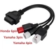 Переходник для мотоцикла универсальный YAMAHA (ямаха) 3/4/6 honda контактный на OBD2 16 контактов YZF /MT07 /Tracer /XSR /FZ09 /FZ10 /FJR1300 Черный - изображение 1