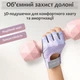 Комплект 2 в 1: Рукавички для фітнесу та напульсники для силових тренувань тренажерного залу турніка важкої атлетики воркауту без пальців нековзні з липучкою Фіолетові 66_3_M_3С - зображення 7