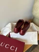 Женские балетки в стилі Gucci из натуральной кожи бордо бургунди 40(25) - изображение 2