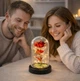 Вечная роза в колбе с подсветкой 21 см, на батарейках RED GOLD - изображение 1