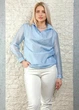 Блуза з драпірованим overlay-шаром блакитна Top Win S-L 14-403 - изображение 2