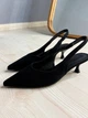 Туфли женские Meideli 2051-37 slingback замшевые лодочки с перфорацией 36 черные - изображение 7