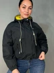 Куртка женская YZY 30281 ветровка с капюшоном оверсайз one size черная - изображение 5