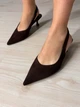 Туфли женские Meideli 2051-38 slingback замшевые лодочки с перфорацией 36 коричневые - изображение 2