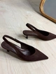 Туфли женские Meideli 2051-38 slingback замшевые лодочки с перфорацией 36 коричневые - изображение 3