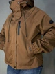 Куртка женская YZY 30128 ветровка оверсайз с капюшоном на подкладке one size коричневая - изображение 7