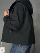 Куртка женская YZY 30128 ветровка оверсайз с капюшоном на подкладке one size черная - изображение 4