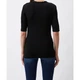 Жіноча елегантна блузка Trussardi Shine Jersey чорна приталена M 56C00646 K299 (M) - изображение 2