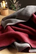 Плед Biederlack Doubleface - Duo Cotton Melange, Dunncelrot - Anthrazit Темно-червоний-Антрацит, Полуторний, 150x200 см - зображення 4