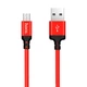 Кабель HOCO X14 USB to Micro 2,4A, 1m, nylon, aluminum connectors Black-red - изображение 1