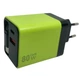 Зарядний пристрій GaN 80W з кабелем Type-C, USB + USB-C (A+C), швидка зарядка QC3.0, універсальний адаптер для смартфонів і ноутбуків Green - изображение 1