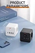 Сетевой фильтр разветвитель тройник 7 в 1 3EU розетки с выключателем + USB-C + 3 USB-A 4000W/16A Power Cube TT-PS08 - изображение 2