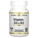 Вітаміни Д3 та К2 California Gold Nutrition (Vitamin D3+K2) 5000 МО/120 мкг 60 капсул CGN02332 - зображення 1