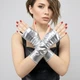 Мітенки рукавички без пальців імітація латексу Honey Fashion Accessories XS/S/М сріблястий (7-32) - зображення 1