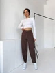 Брюки женские Baggy вельветовые Nobilitas 42/44 кофейные - изображение 1