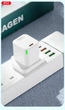 Мережевий зарядний пристрій XO CE06 PD 30W GaN lamp display fast Charger with TYPE-C cable White (XO-CE06+C) - зображення 7