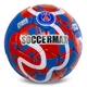 Мяч футбольный №5 PU Гриппи сшит вручную SOCCERMAX PARIS SAINT-GERMAIN FB-0047-818 Темно-синий-бордовый - изображение 2