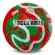 Мяч футбольный №5 PU Гриппи сшит вручную SOCCERMAX LIVERPOOL FB-0047-815 Красный-зеленый - изображение 1