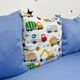 Бортики-подушки для хлопчика у дитяче ліжечко 6 шт Oh My Kids “Різнокольорові будівельні машини” сатин блакитний - зображення 11