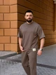 Костюм мужской легкий штаны+футболка кофейного цвета 37290 XL - изображение 2
