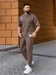 Костюм мужской легкий штаны+футболка кофейного цвета 37290 XL - изображение 5