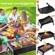 Складной мангал-гриль BBQ с ножками и решеткой, портативный (черный) - изображение 2