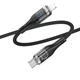 Кабель USB Hoco U115 Transparent PD20W With Display Type-C to Lightning 1.2m Чорний - зображення 3