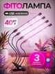 Фитолампа USB для роста растений на 4 лампы гибкая светодиодная LED фито лампа полного спектра профессиональная 4 ветки на прищепке светильник для комнатных цветов орхидей рассады лед фитолампа на четыре фитосветильника для подсветки и регулировки яркости - изображение 1