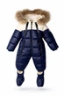 Комбінезон дитячий цільний Moncler з пінетками, синій 73см - зображення 1