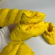 Дитячий однотонний теплий комбінезон, жовтий, 80см - зображення 4