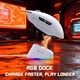 Бездротова миша ATTACK SHARK V6 White з док-станцією, 65g, 25000DPI, PAW3311, Bluetooth + 2,4G/кабель - изображение 7