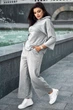 Жіночий костюм plus size з двонитки (кофта+штани) Seventeen XL Сірий (2000000154015) - изображение 4