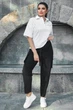 Жіночі брюки plus size з тканини тіар з високою посадкою Seventeen XL Чорний (2000000153827) - изображение 1