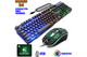 Клавиатура с мышкой и ковриком T5 keyboard combo usb подключение черный цвет - изображение 1