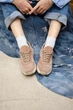 Женские замшевые кроссовки PARADIZE SHOES бежевого цвета на двухцветной подошве 40 размер (стелька 26,5 см) - изображение 3