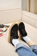 Женские кеды PARADIZE SHOES черного цвета из натуральной замши и кожи на высокой подошве 40 размер (стелька 26 см) - изображение 1