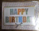 Витающая открытка «Happy Birthday» с конвертом, белая с цветными точками и золотым глиттером - изображение 1