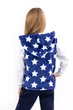Жилет с капюшоном для девочки Звездочки теплый детский на молнии 396504 велсофт 92см синий (3909123092) - изображение 5