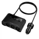 Адаптер автомобильный HOCO Anshun digital display 3-in-1 cigarette lighter car charger Z64 |2USB/2Type-C, 15W USB+240W DC| Black - изображение 5