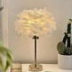 Настольная лампа Feather с перьями, нежный LED ночник для спальни, белые перья - изображение 1