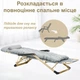 Садове Крісло - Шезлонг до 150 кг з М'яким Матрацом 4Points Cloud Лежак Складаний Шезлонг для Дачі Сірий - зображення 8