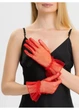 Елегантні рукавички з фатину для фотосесії та свята Honey Fashion Accessories S/M червоний (7-18) - изображение 2