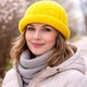 Шапка "Финикс YELLOW", шапка бини ролл для женщин, мужчин и подростков, ручная работа от PRIGRIZ, 50-58 см - изображение 3