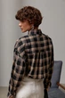 Классическая клетчатая рубашка свободного фасона Lurex Черный One Size (93560) - изображение 2