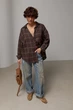 Классическая клетчатая рубашка свободного фасона Lurex Темный коричневый One Size (93560) - изображение 3
