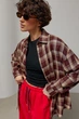Классическая клетчатая рубашка свободного фасона Lurex Бордовый One Size (93560) - изображение 2