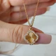 Серебряное колье 925 пробы в стиле Van Cleef Ван Клиф клевер в позолоте с алмазной гравировкой (СТ-805кгрп) - изображение 2